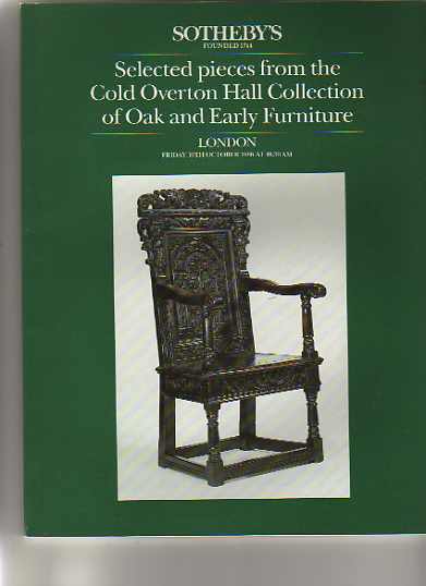 Sothebys 1986 Cold Overton Hall Collection - Early Oak Furniture