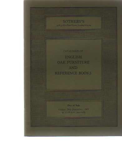 Sothebys 1983 English Oak Furniture & Reference books