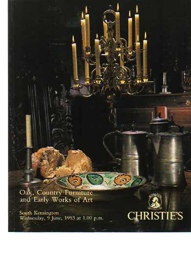Christies 1993 Oak Country Furniture & Early Works of Art