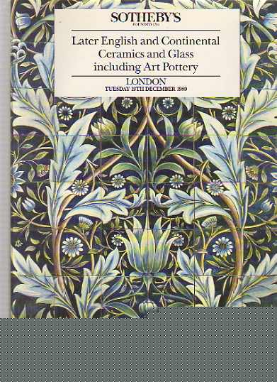 Sothebys 1989 Later British & Continental Ceramics, Art pottery