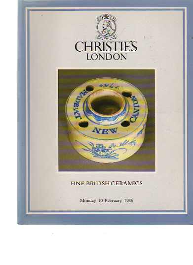 Christies February 1986 Fine British Ceramics (Digital only)