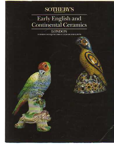 Sothebys 1988 Early English & Continental Ceramics - Click Image to Close