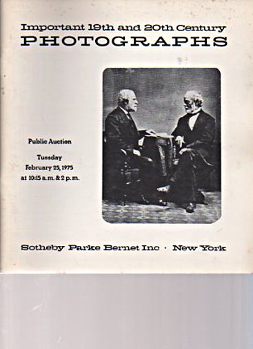 Sothebys February 1975 Important 19th & 20th Century Photographs