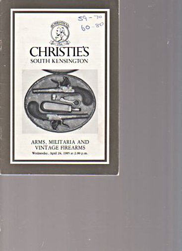 Christies April 1985 Arms, Militaria, Vintage Firearms
