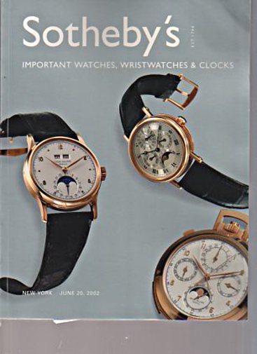 Sothebys June 2002 Important Watches, Wristwatches & Clocks