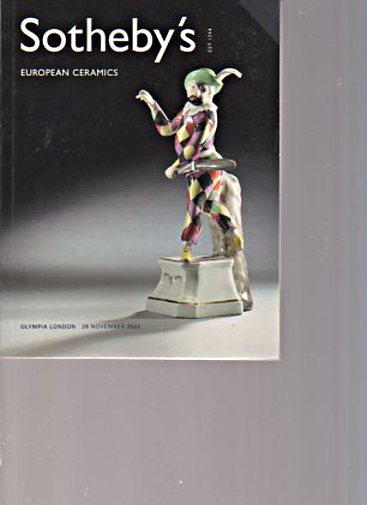 Sothebys November 2002 European Ceramics