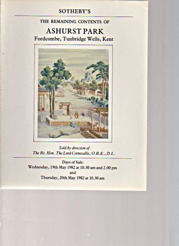 Sothebys 1982 Remaining Contents Ashurst Park Fordcombe, Kent