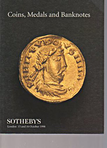 Sothebys October 1998 Coins, Medals and Banknotes