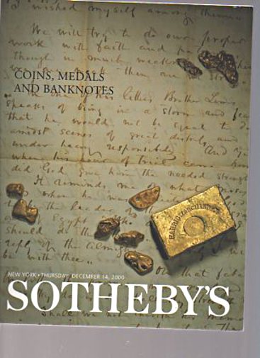 Sothebys December 2000 Coins, Medals and Banknotes