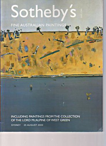 Sothebys 2003 Fine Australian Paintings, & McAlpine Collection