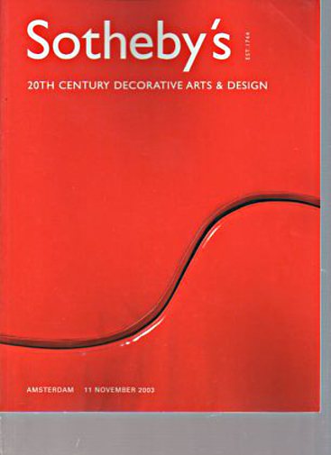 Sothebys November 2003 20th Century Decorative Arts & Design (Digital Only)