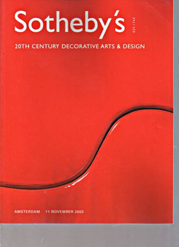 Sothebys November 2003 20th Century Decorative Arts & Design (Digital Only)