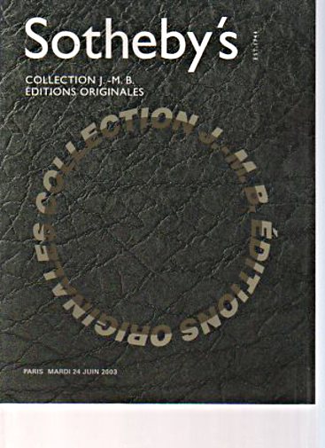 Sothebys 2003 Collection J. M.B. Editions Originales