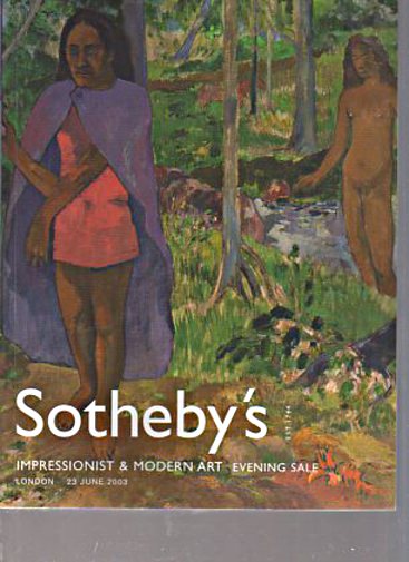Sothebys 2003 Impressionist & Modern Art Evening Sale