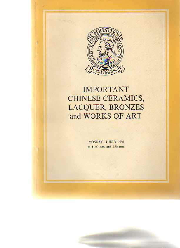 Christies 1980 Important Chinese Ceramics, Lacquer, Bronzes ...