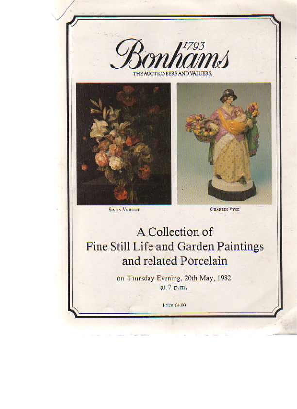 Bonhams 1982 Stiill Life & Garden Paintings & Porcelain