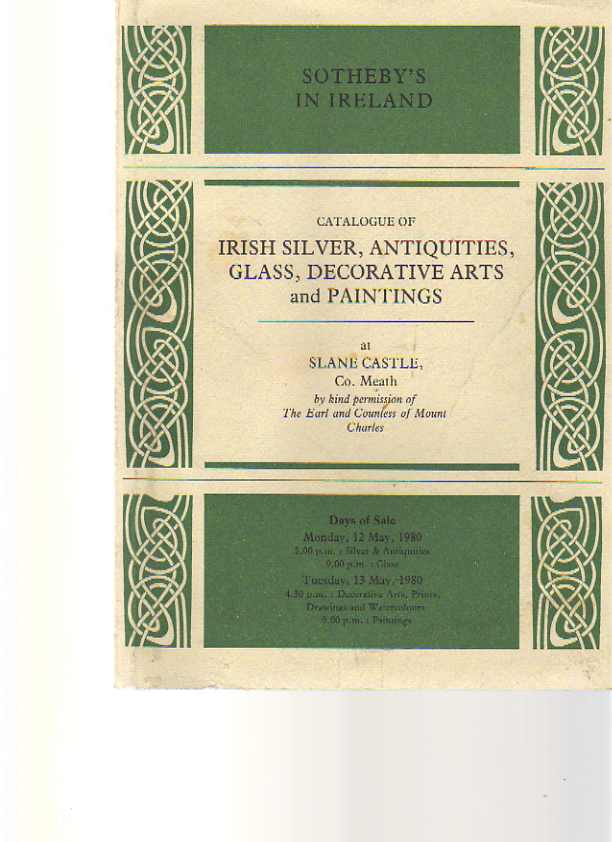 Sothebys 1980 Irish Silver, Paintings, Glass, Antiquities