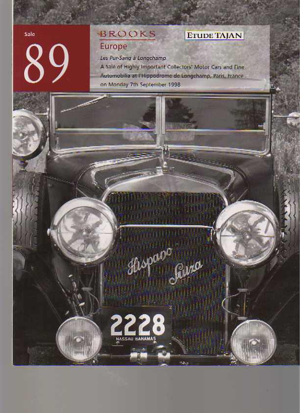 Brooks 1998 Important Collectors Motorcars & Automobilia