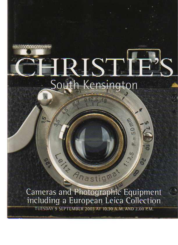 Christies 2003 Cameras & Photographic Equipment, Leicas