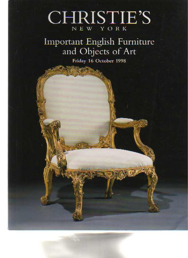 Christies 1998 Important English Furniture & Objects of Art