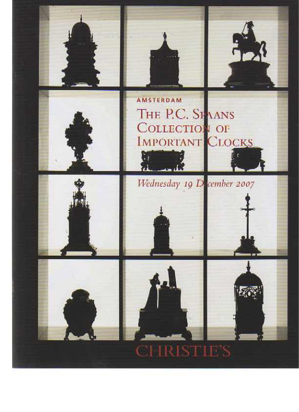 Christies 2007 The PC Spaans Collection of Important Clocks