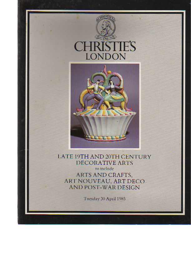 Christies 1985 19th & 20th Century Decorative Arts - Click Image to Close