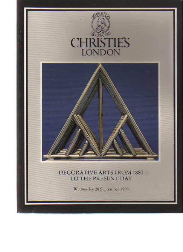 Christies September 1988 Decorative Arts from 1880 to the Present Day