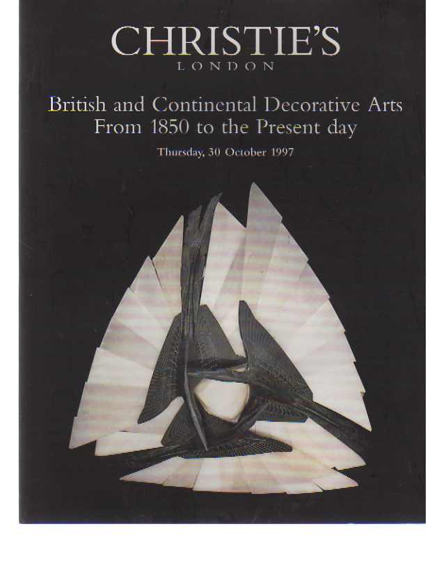 Christies October 1997 British & Continental Decorative Arts from 1850 - Click Image to Close
