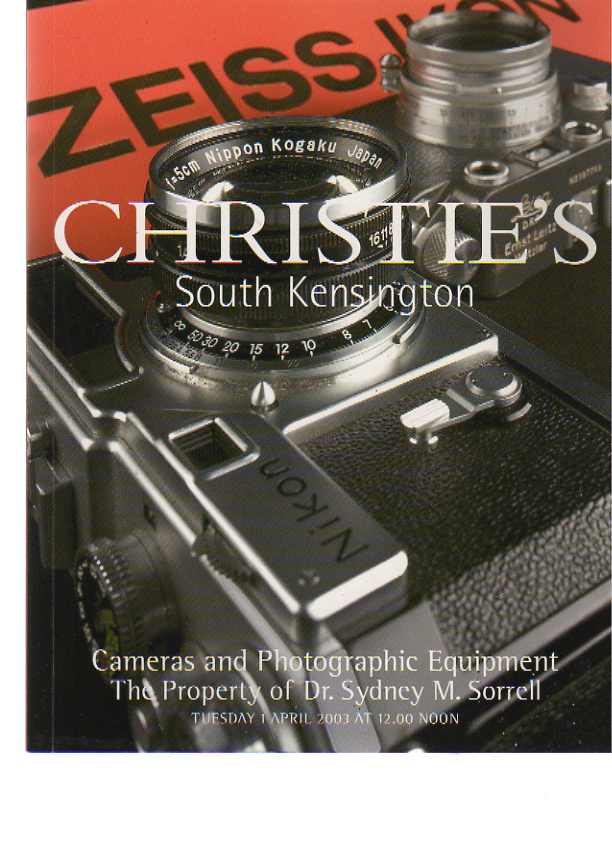 Christies 2003 Sorrell Collection of Cameras & Equipment