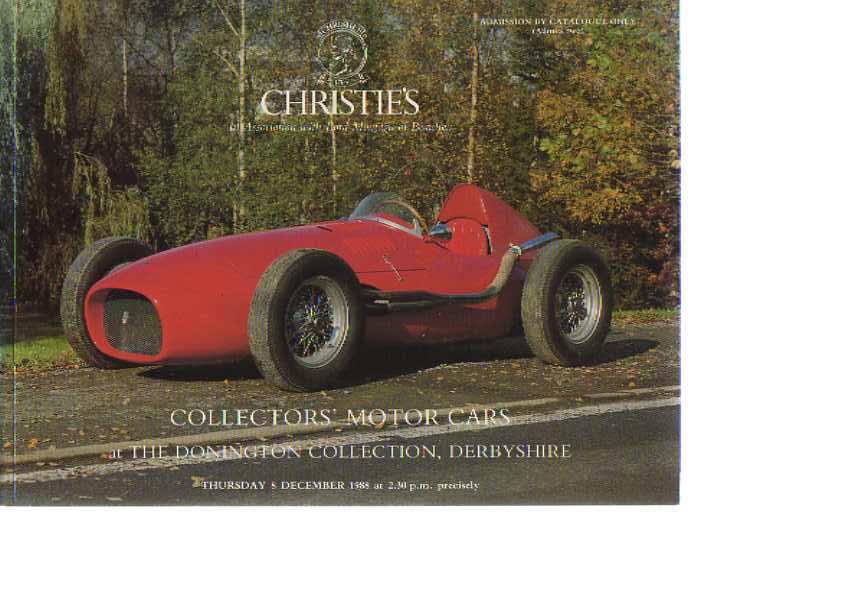 Christies December 1988 Collectors Motor Cars