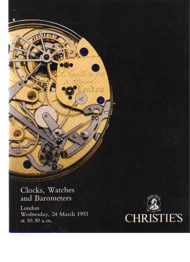 Christies 1993 Clocks, Watches & Barometers