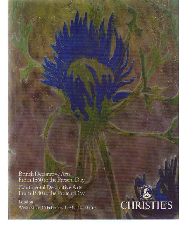Christies 1994 British & Continental Decorative Arts from 1860