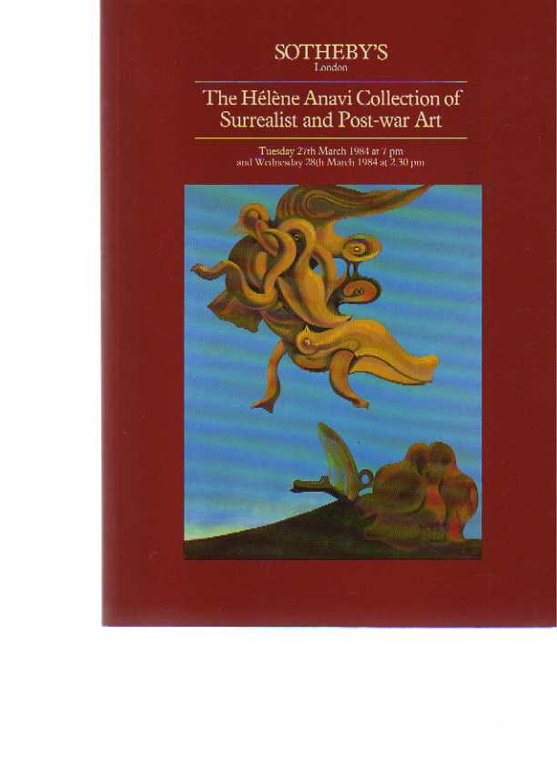 Sothebys 1984 Helene Anavi Collection Surrealist & Post War Art