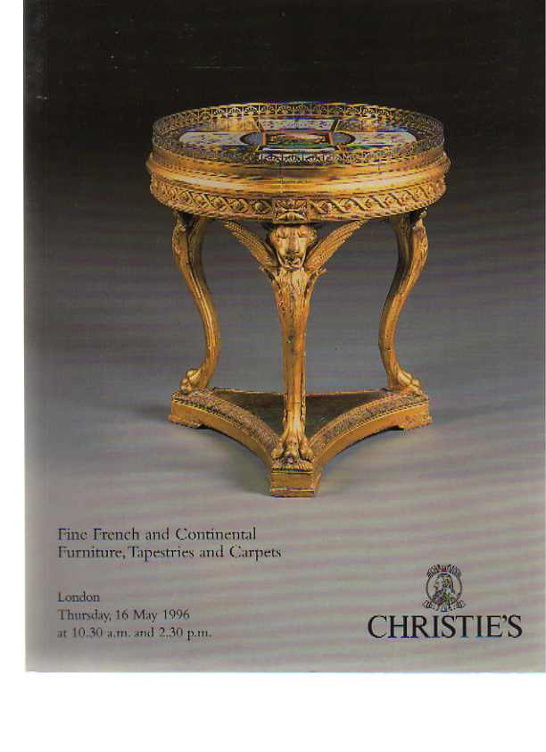 Christies 1996 Fine French and Continental Furniture, Tapestries - Click Image to Close
