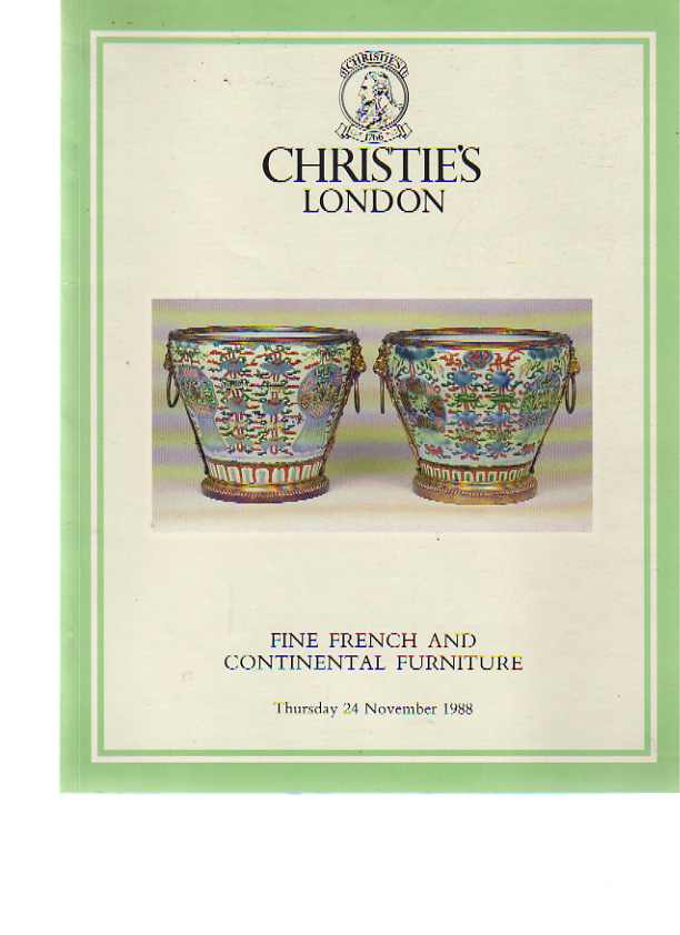 Christies 1988 Fine French & Continental Furniture
