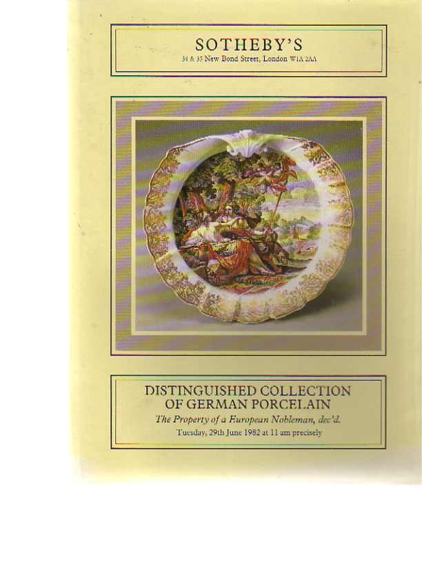 Sothebys 1982 Distinguished Collection of German Porcelain