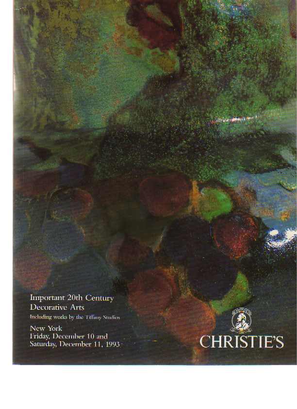 Christies 1993 Important 20th C Decorative Arts, Tiffany