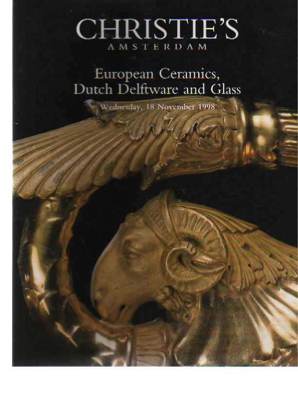 Christies November 1998 European Ceramics, Dutch Delft & Glass