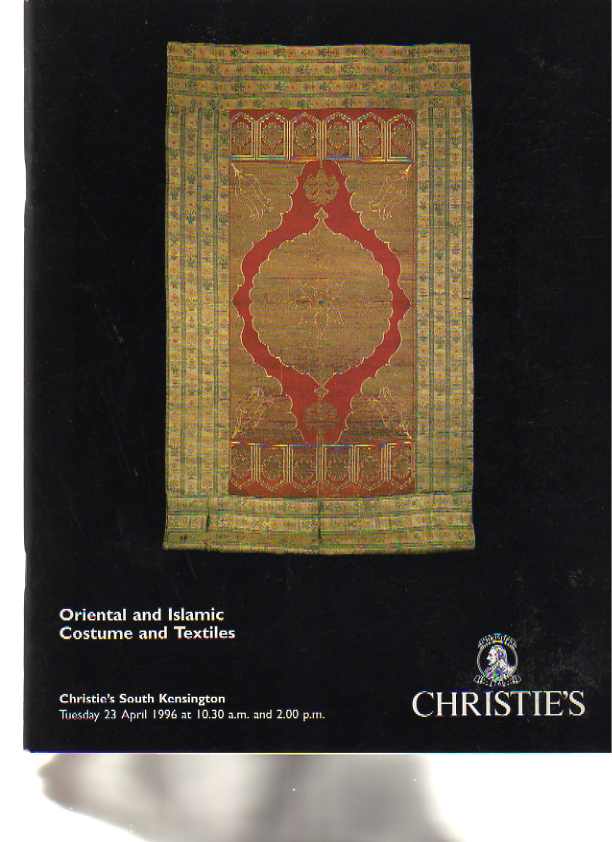 Christies April 1996 Oriental and Islamic Costume and Textiles - Click Image to Close