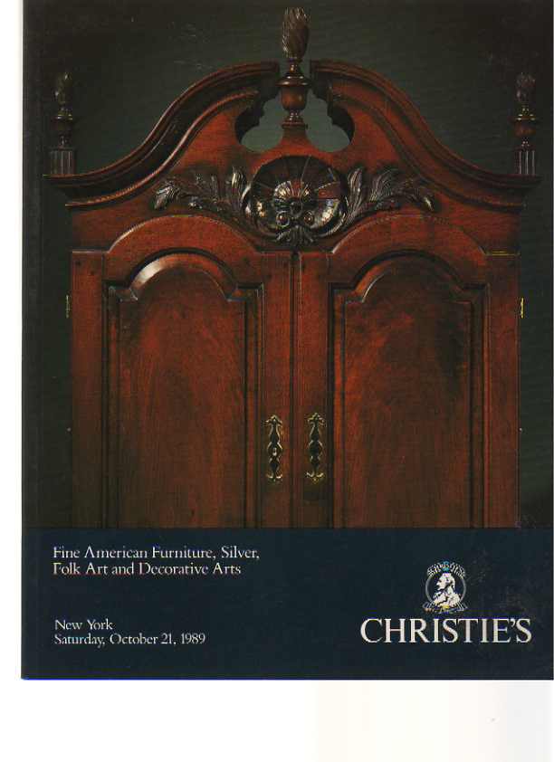 Christies 1989 American Furniture, Silver, Folk Art - Click Image to Close