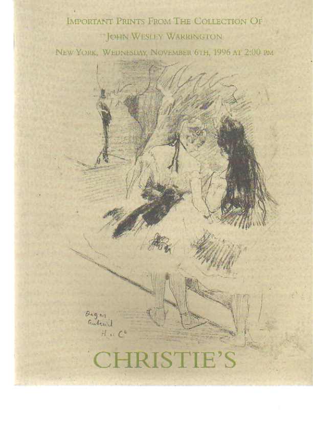 Christies 1996 Warrington Collection Important Prints