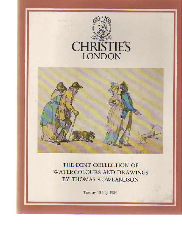 Christies 1984 Dent Collection Watercolors works by Rowlandson (Digital only)
