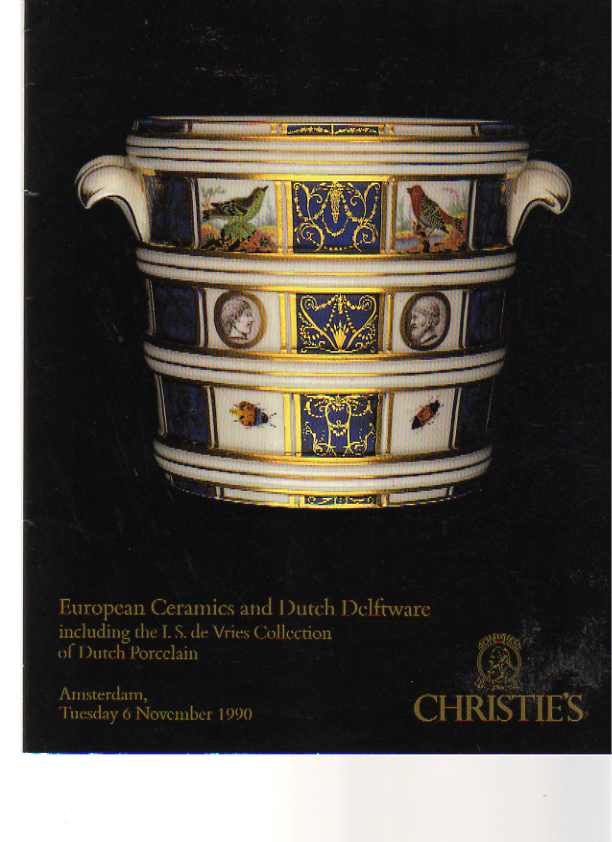 Christies 1990 Vries Collection Dutch Porcelain, Ceramics - Click Image to Close