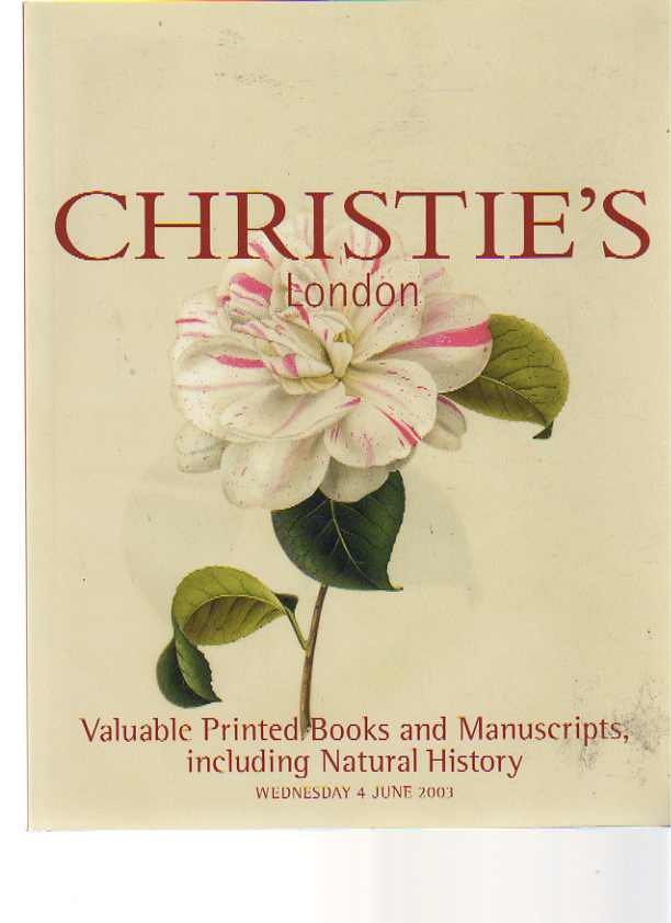 Christies 2003 Valuable Books & Manuscripts, Natural History