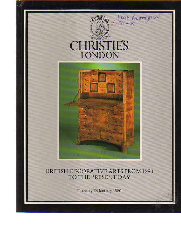 Christies 1986 British Decorative Arts 1880 to the Present Day - Click Image to Close