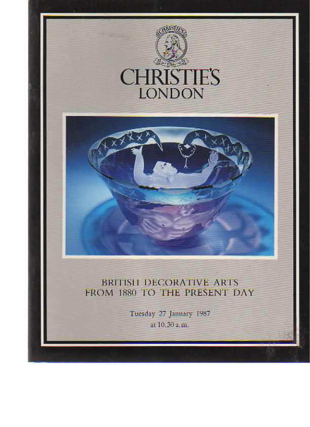 Christies 1987 British Decorative Arts 1880 to the Present Day - Click Image to Close