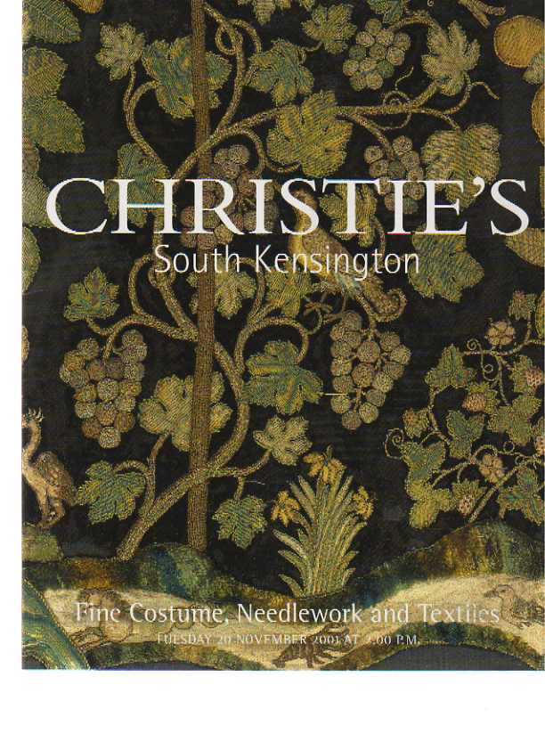 Christies 2001 Fine Costume, Needlework & Textiles