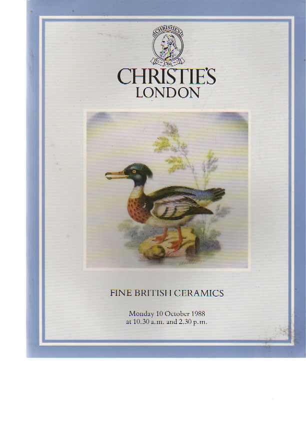 Christies October 1988 Fine British Ceramics - Click Image to Close
