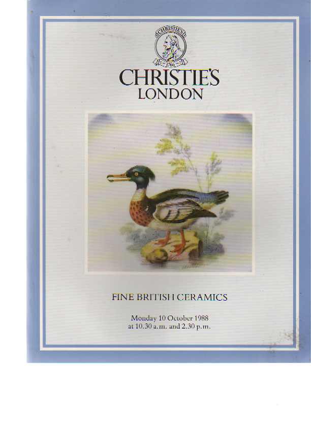 Christies October 1988 Fine British Ceramics (Digital only)