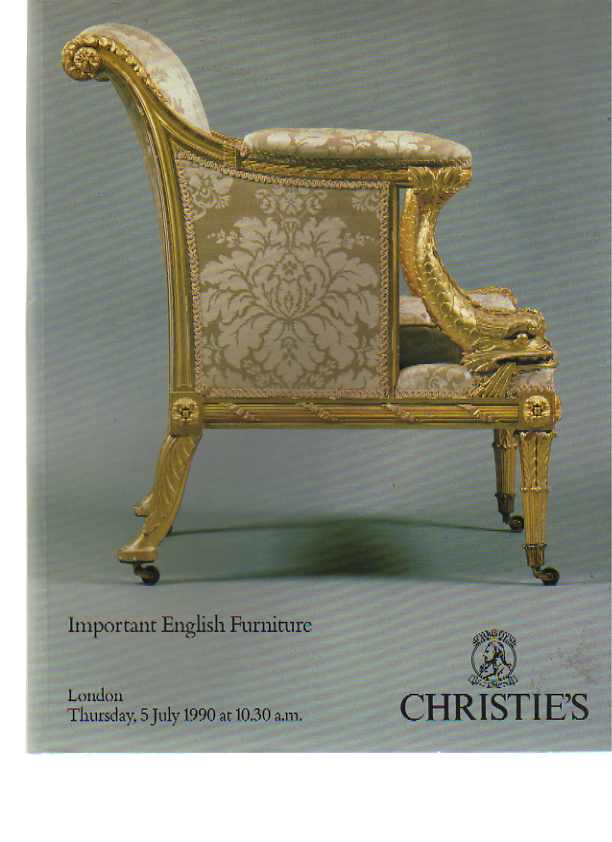 Christies July 1990 Important English Furniture - Click Image to Close